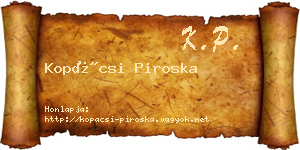 Kopácsi Piroska névjegykártya