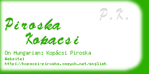 piroska kopacsi business card